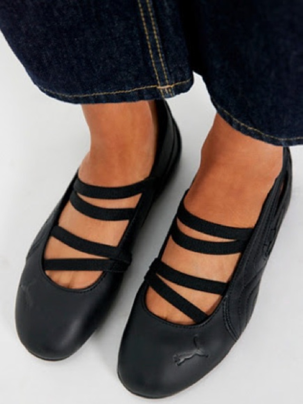 Puma Black Strappy Ballet Flats